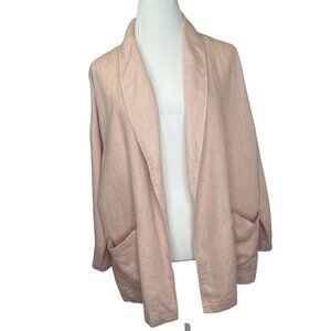 Eileen Fisher Open Blazer Linen Blush Pink Color Size MED